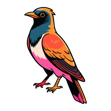 多彩鸟儿插画设计素材