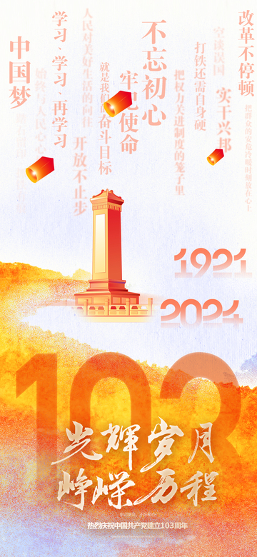 庆典风建党纪念海报设计素材
