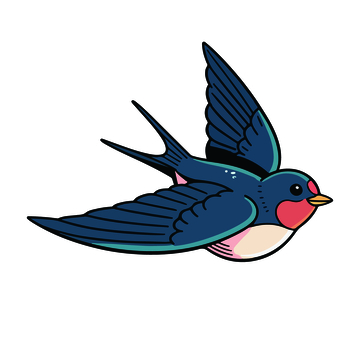 卡通燕子插画设计素材