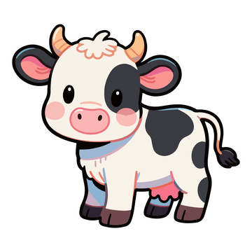 卡通奶牛插画设计素材