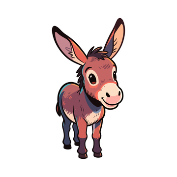 卡通驴子插画设计素材