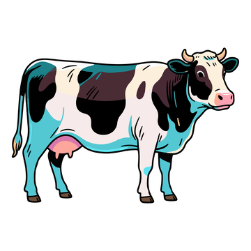 卡通风格奶牛插画