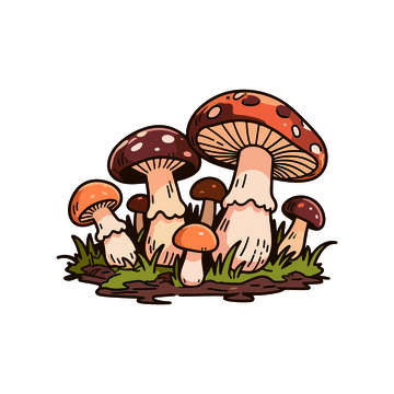 卡通风格蘑菇插画设计元素