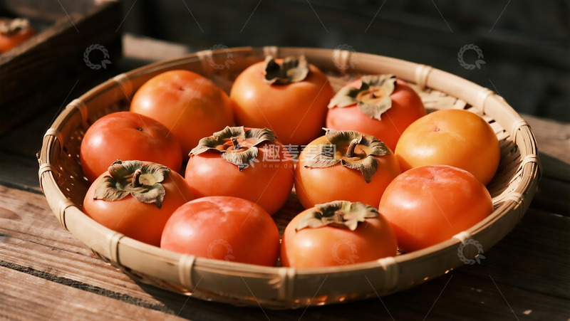 高清大图下载【趣麦麦图】蔬菜水果之柿子晾晒