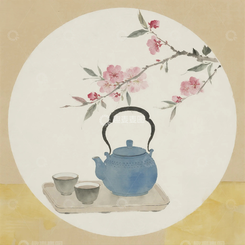 高清大图下载【趣麦麦图】国画工笔画茶艺茶文化5