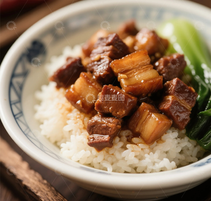 高清大图下载【趣麦麦图】中式红烧肉盖饭美食摄影