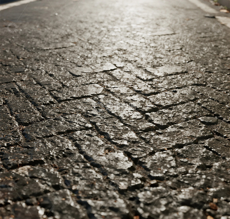 高清大图下载【趣麦麦图】破损路面特写摄影素材