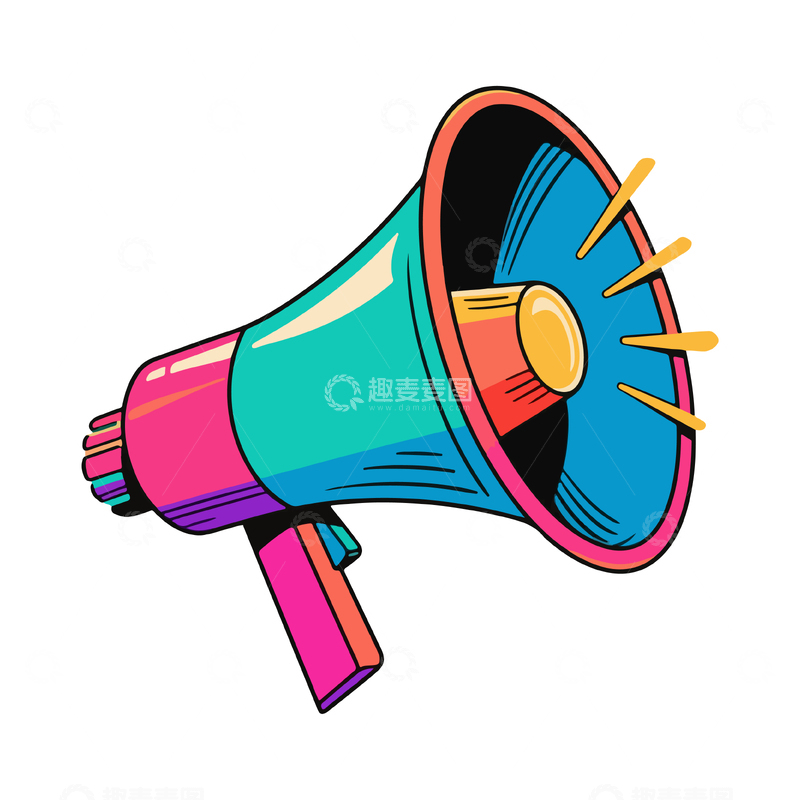卡通风格喇叭宣传插画
