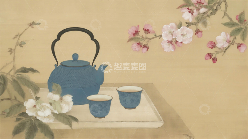 高清大图下载【趣麦麦图】国画工笔画茶艺茶文化4