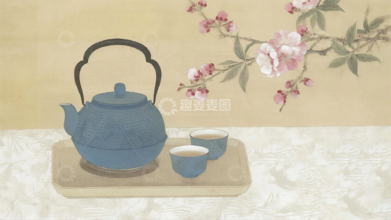 高清大图下载【趣麦麦图】国画工笔画茶艺茶文化2