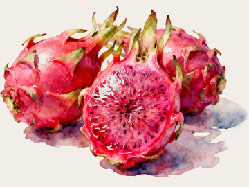 水彩风格火龙果2