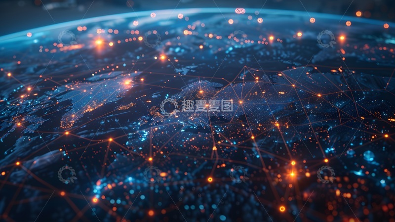 高清大图下载【趣麦麦图】科技地球网络图
