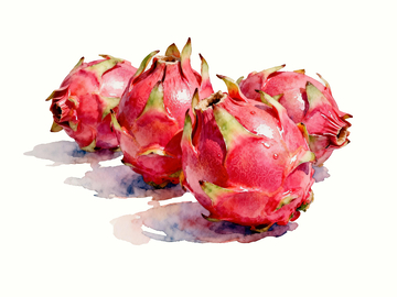 水彩风格火龙果4