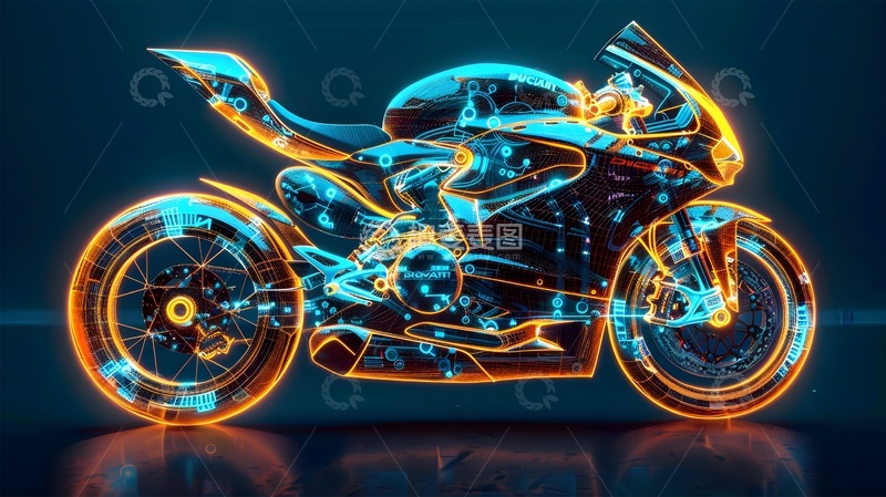 高清大图下载【趣麦麦图】未来科技感摩托车概念图