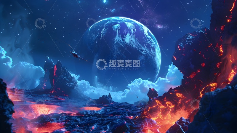 高清大图下载【趣麦麦图】科幻外星星球景观渲染图