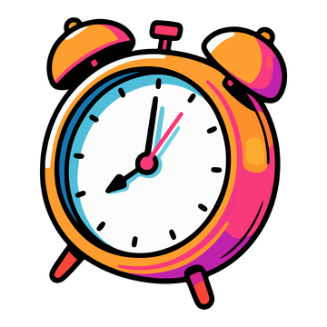 彩色卡通闹钟矢量插画