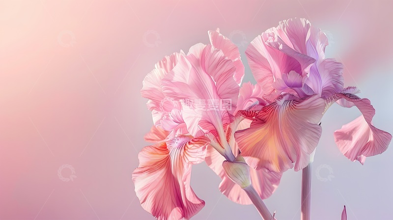 高清大图下载【趣麦麦图】粉色鸢尾花艺术壁纸
