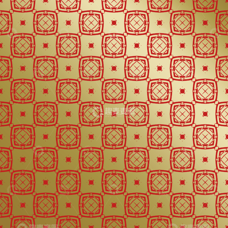 源文件下载【趣麦麦图】红金中式几何花纹背景图120
