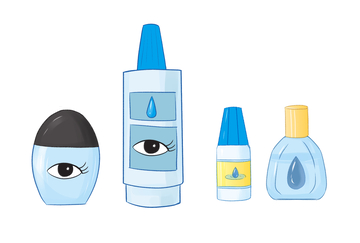 卡通风格眼部护理液插画