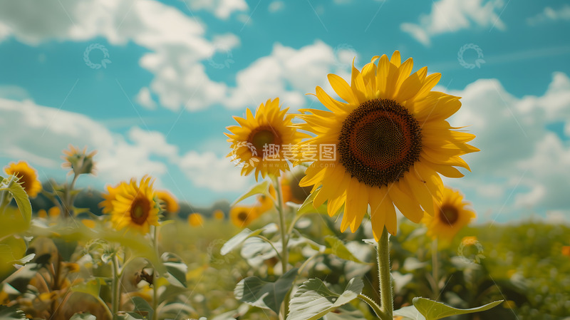高清大图下载【趣麦麦图】向日葵花海自然风光摄影图片