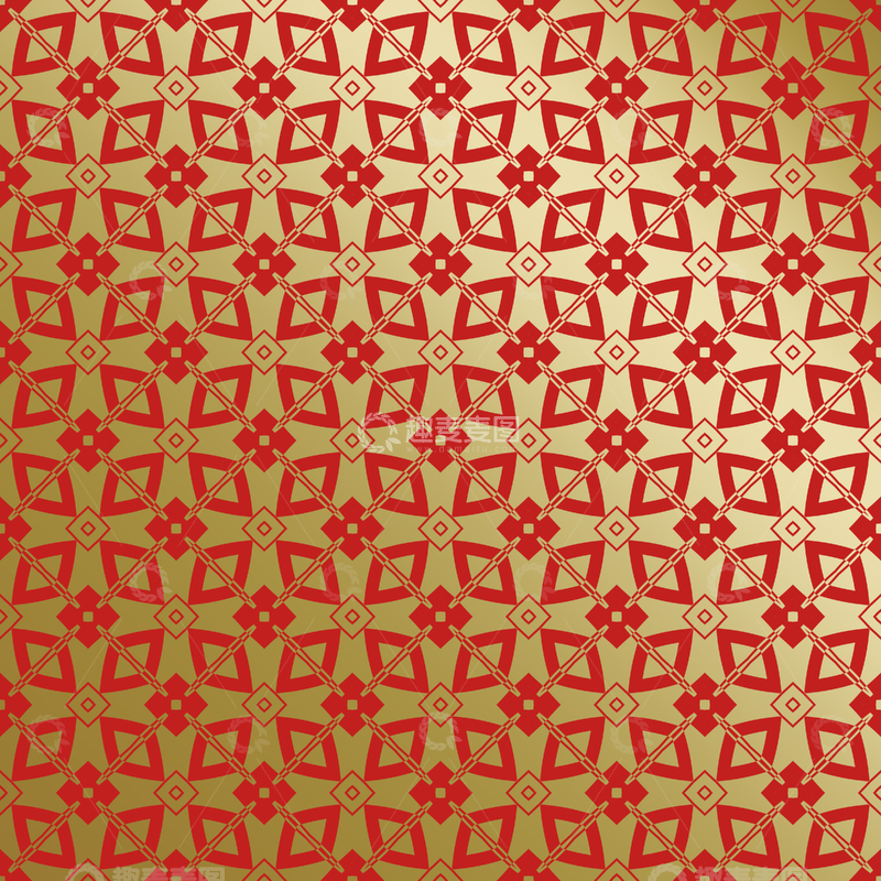 源文件下载【趣麦麦图】红金中式几何花纹背景图107
