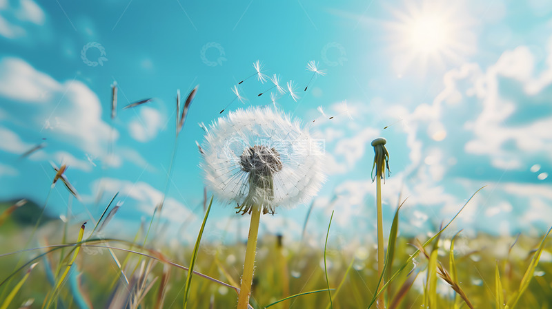 高清大图下载【趣麦麦图】明媚春日蒲公英风光摄影