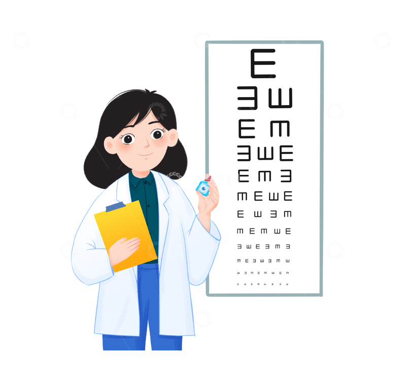 医生进行视力检测场景