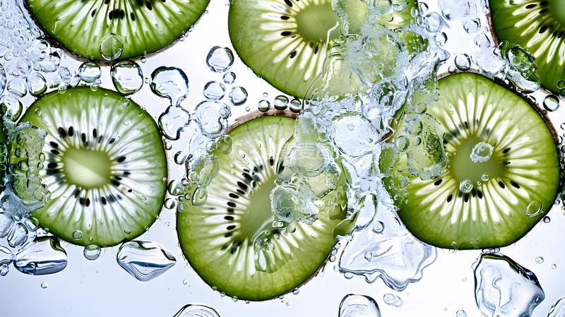 高清大图下载【趣麦麦图】清新猕猴桃水珠摄影图片