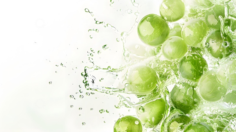 高清大图下载【趣麦麦图】绿葡萄水花飞溅特写摄影图片