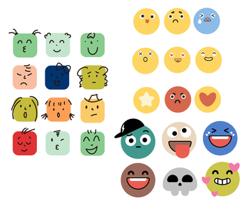 卡通表情多样风格矢量图