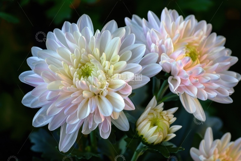 高清大图下载【趣麦麦图】盛开的白色菊花花卉