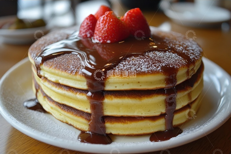 高清大图下载【趣麦麦图】巧克力草莓华夫饼