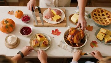 朋友聚餐节感恩日场景商业照片