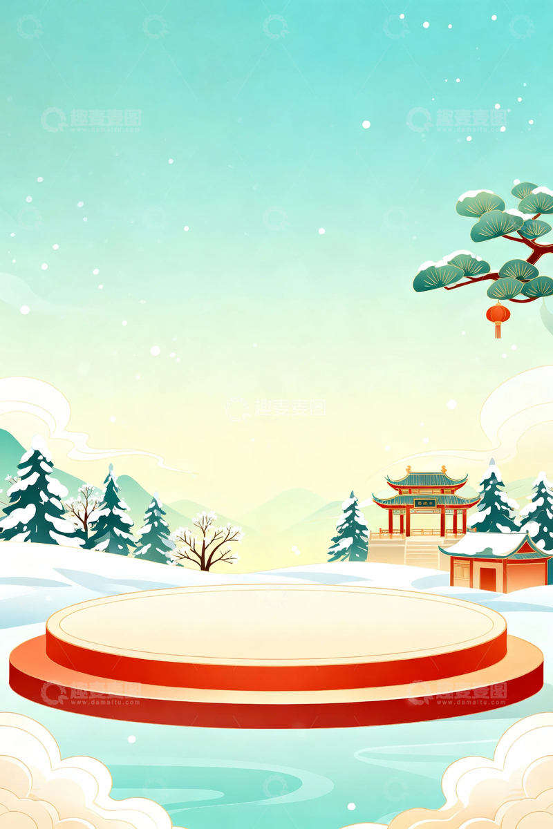 高清大图下载【趣麦麦图】冬季冬天雪景背景06