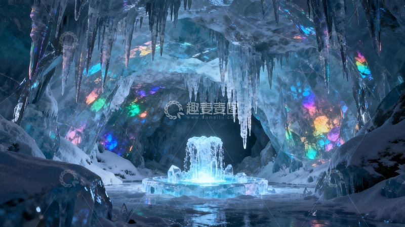 高清大图下载【趣麦麦图】绚丽的冰雪洞穴1