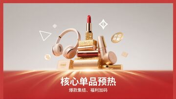 双十一口红海报促销预热海报设计