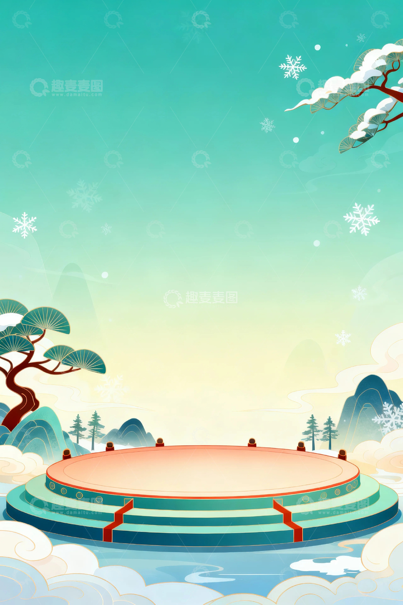 高清大图下载【趣麦麦图】国风文化艺术背景03