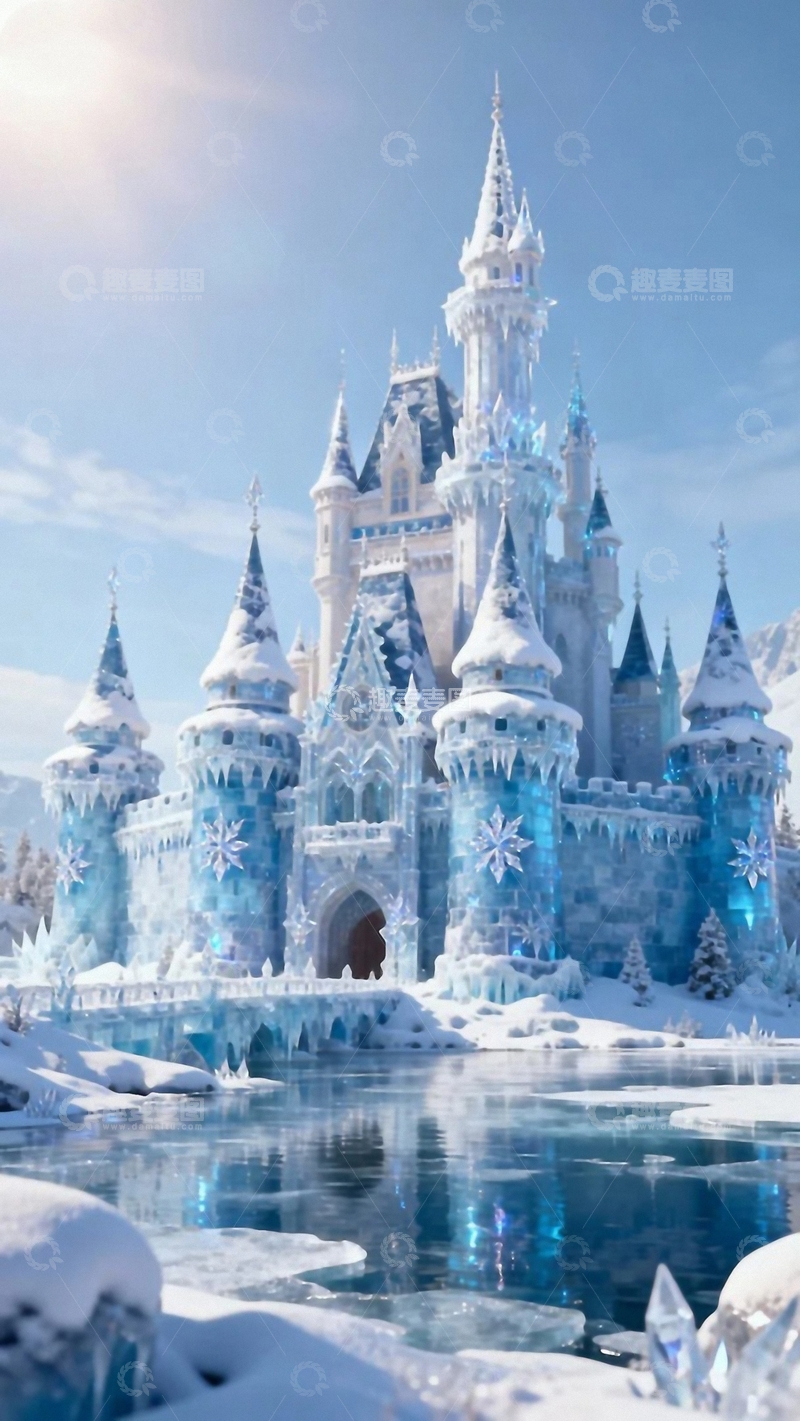 高清大图下载【趣麦麦图】湖边的冰雪大世界3