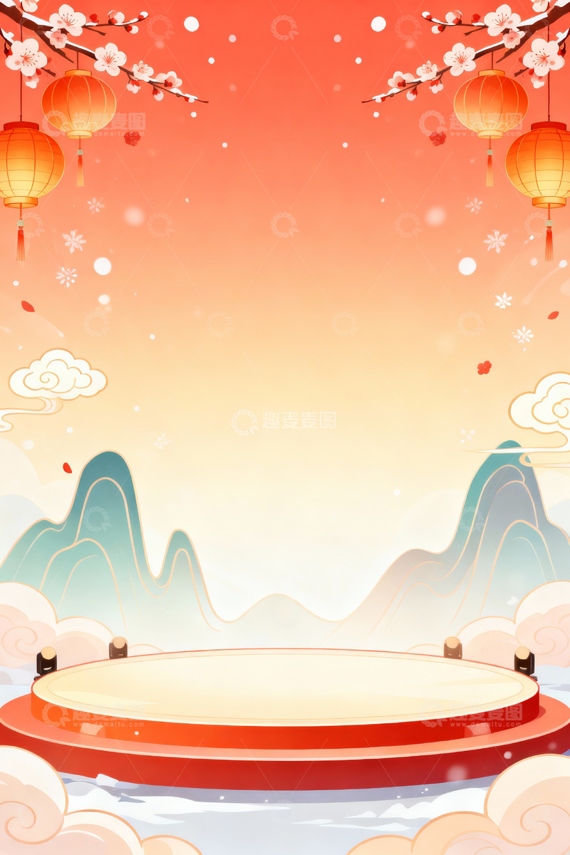 高清大图下载【趣麦麦图】国风文化艺术背景02