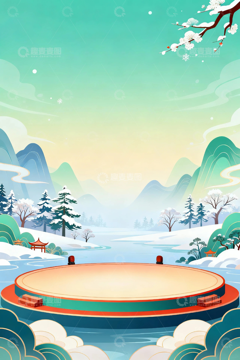 高清大图下载【趣麦麦图】国风文化艺术背景06