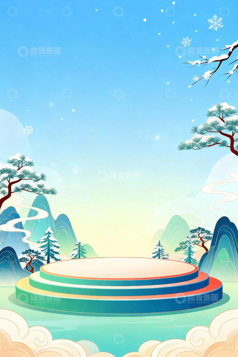 高清大图下载【趣麦麦图】国风文化艺术背景04