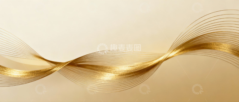 高清大图下载【趣麦麦图】金色动感线条抽象图1