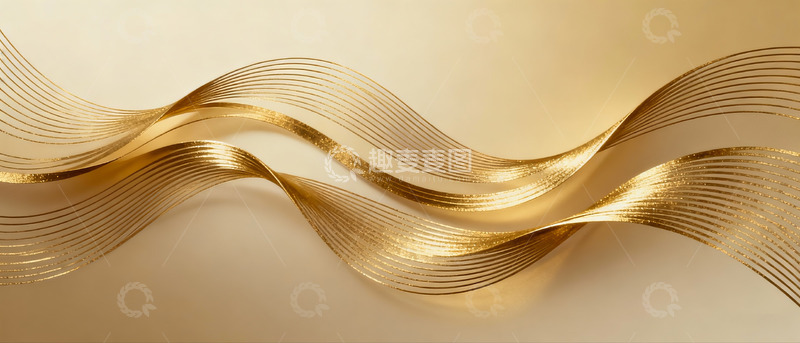 高清大图下载【趣麦麦图】金色动感线条抽象背景图2