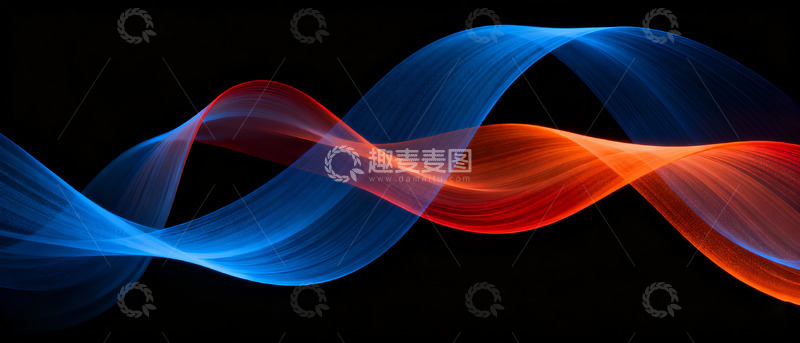高清大图下载【趣麦麦图】蓝橙渐变动感抽象背景0