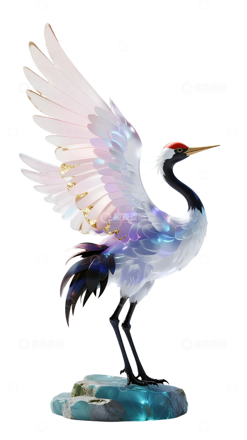 高清大图下载【趣麦麦图】仙鹤雕像艺术装饰