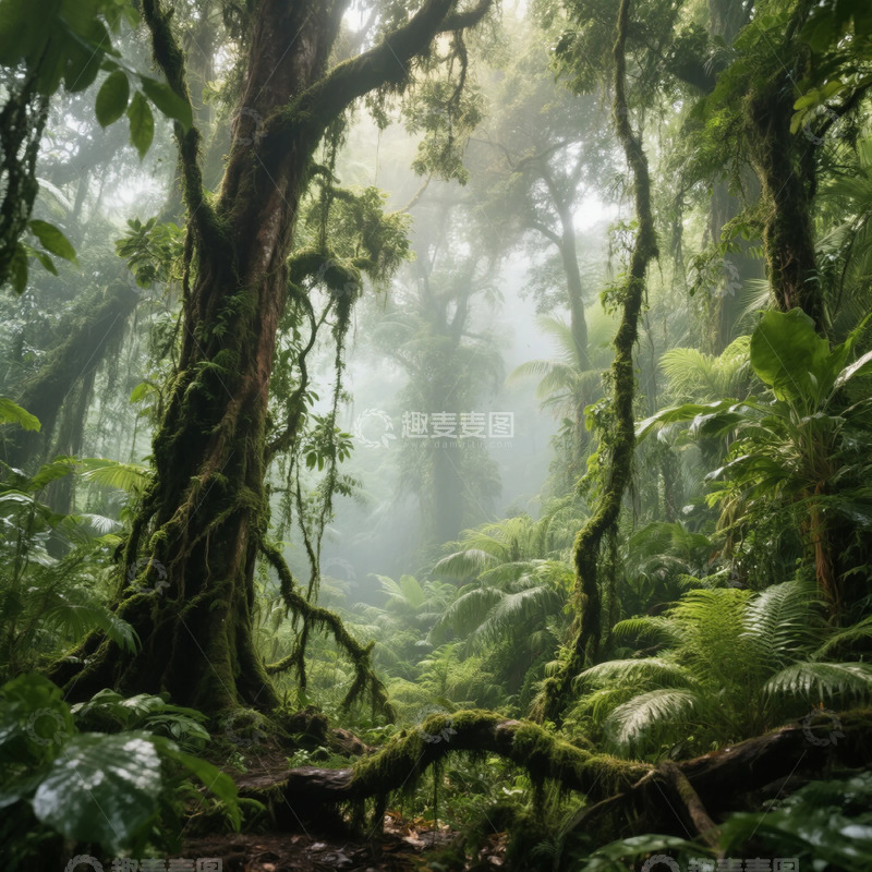 高清大图下载【趣麦麦图】迷雾雨林奇幻风光摄影图片