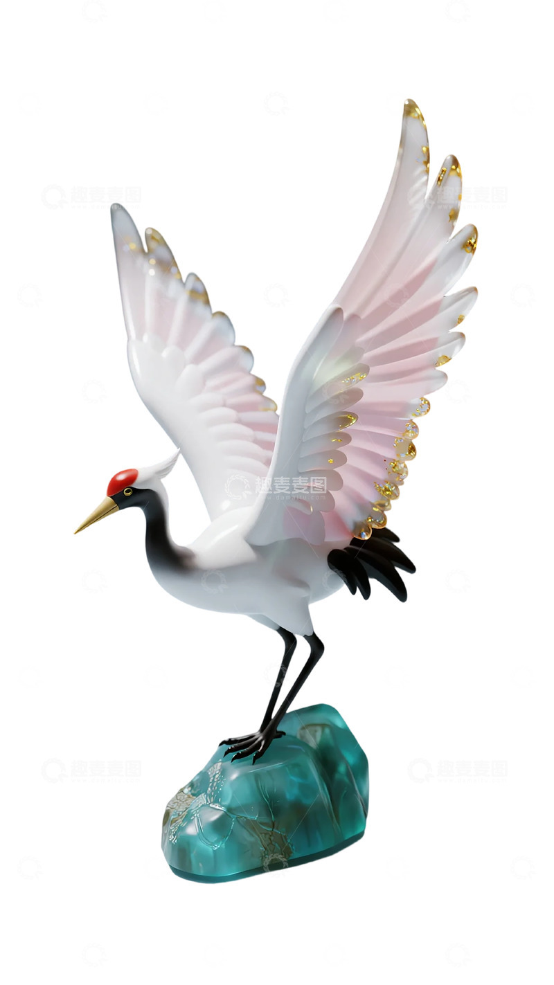 高清大图下载【趣麦麦图】陶瓷仙鹤装饰品摆件
