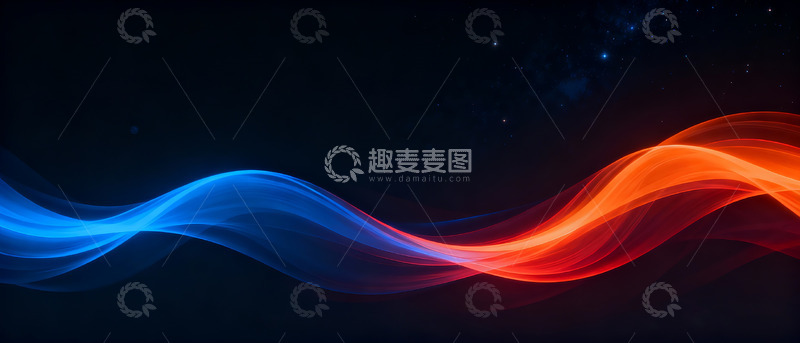 高清大图下载【趣麦麦图】蓝橙渐变动感线条