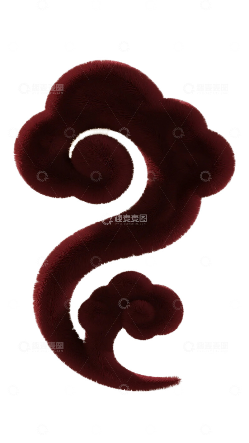 高清大图下载【趣麦麦图】酒红色毛绒艺术造型设计元素