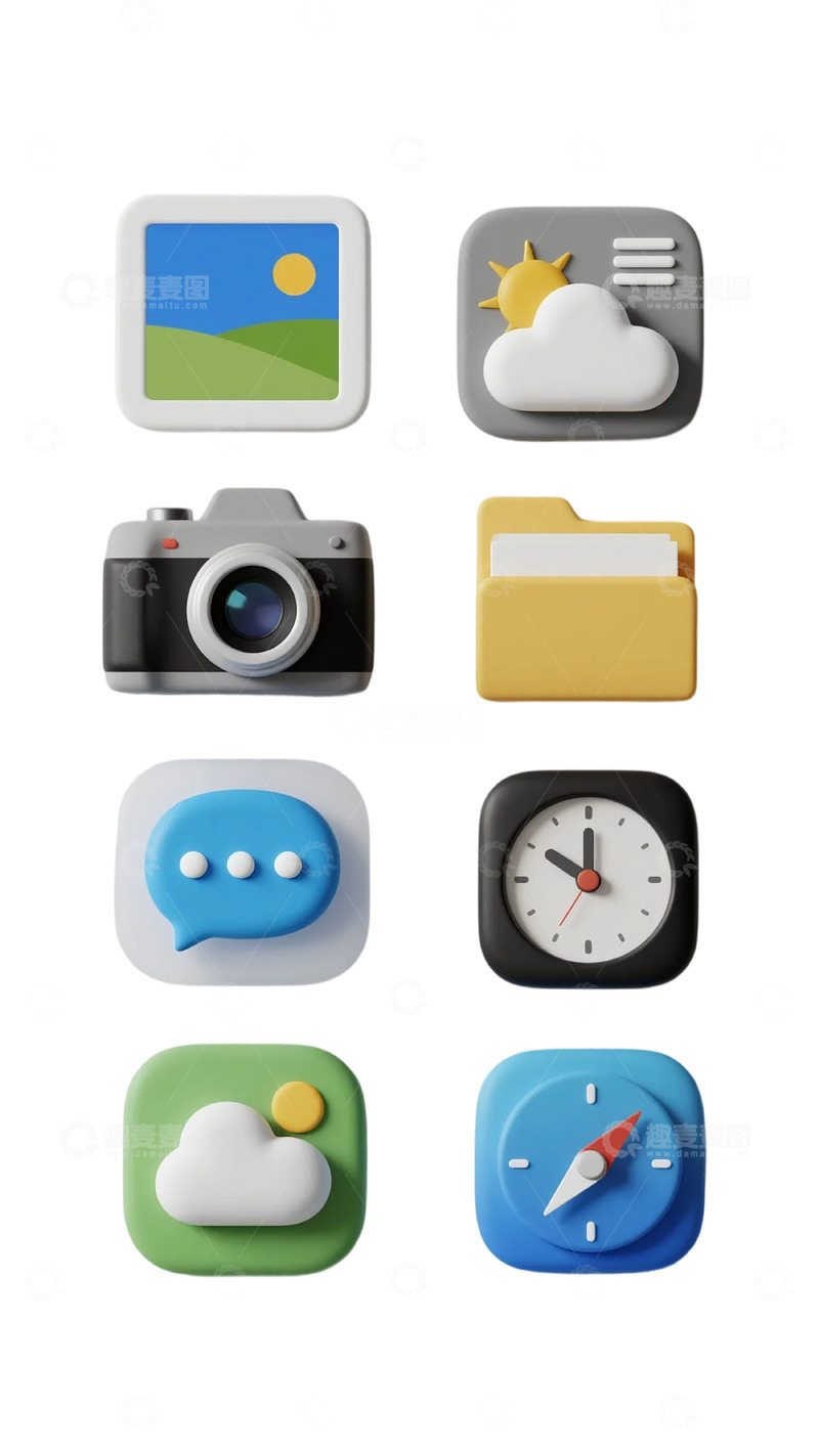 高清大图下载【趣麦麦图】-3D图标设计素材